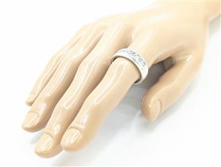 14K 8.6g Solid White Gold Mens Diamond Classic Tradition Wedding Band Size-10.5